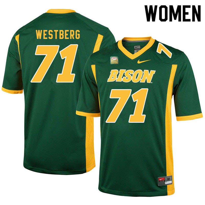 Women #71 Brandon Westberg North Dakota State Bison College Football Jerseys Sale-Green